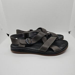 Chaco Wayfarer leather sandals in Tornado dark taupe gray size 7